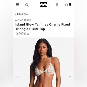 Billabong Island Glow Tanlines Charlie Fixed Triangle Bikini Top